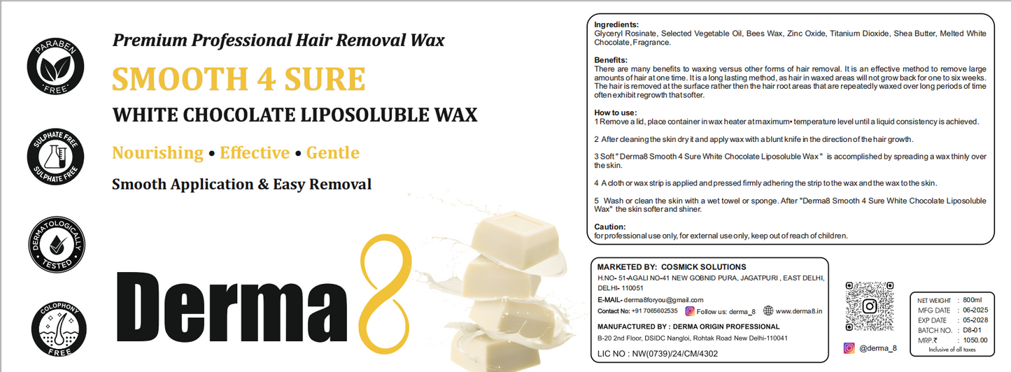 WHITE CHOCOLATE LIPOSOLUBLE WAX