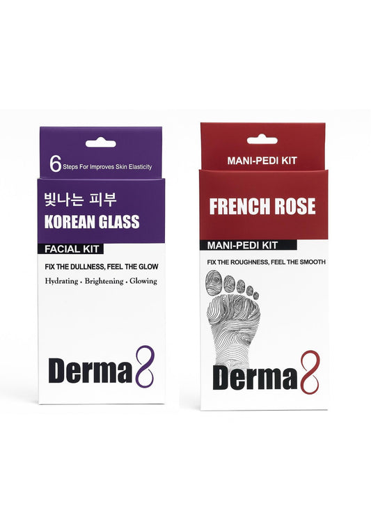 KOREAN GLASS FACIAL KIT + FREANCH ROSE MANI-PADI KIT