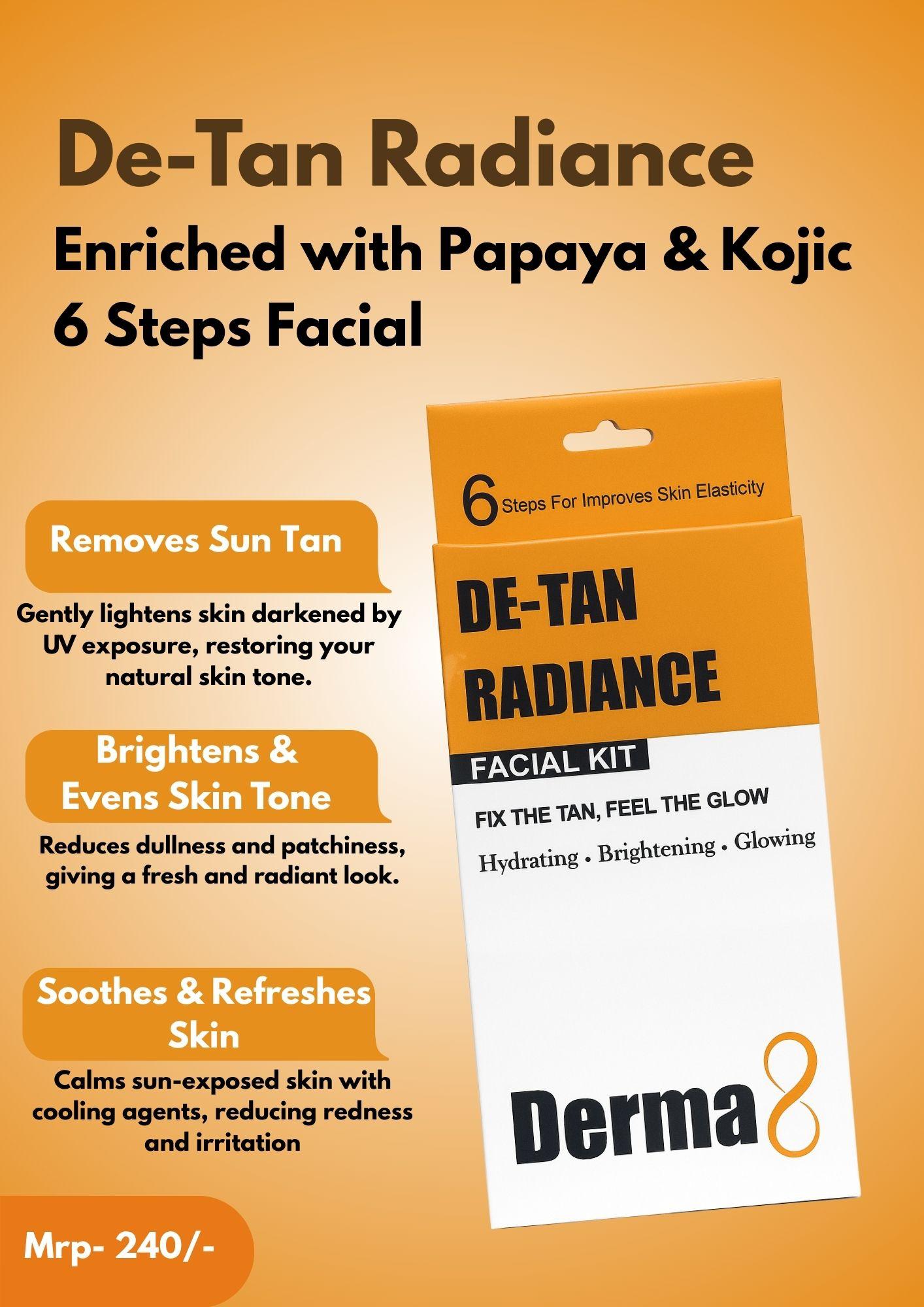 DE-TAN RADIANCE FACIAL KIT- 6 Steps (Pack of 2)